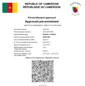 evisa cameroun