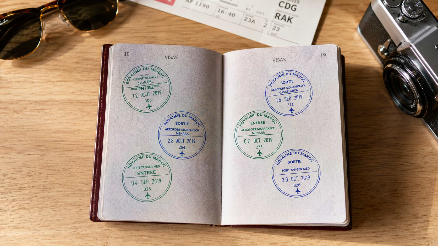 passeport tampon visa maroc